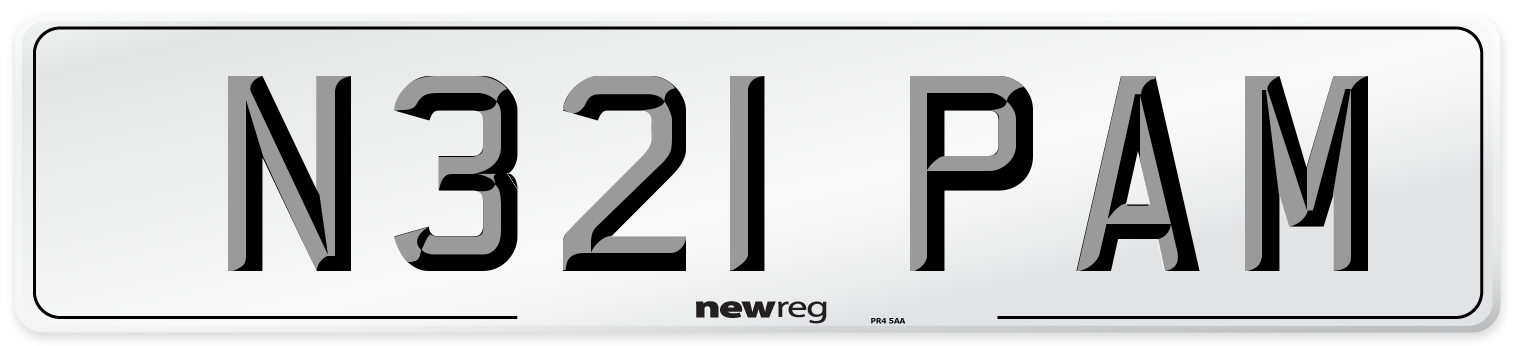N321 PAM Number Plate from New Reg